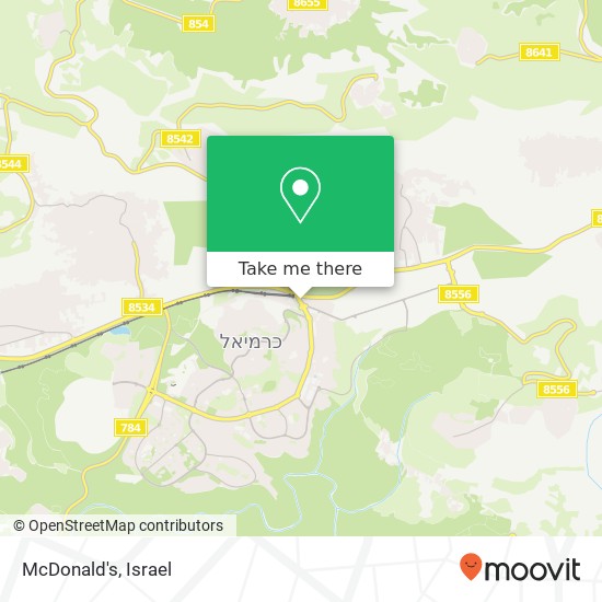 Карта McDonald's, שדרות נשיאי ישראל כרמיאל, עכו, 21000