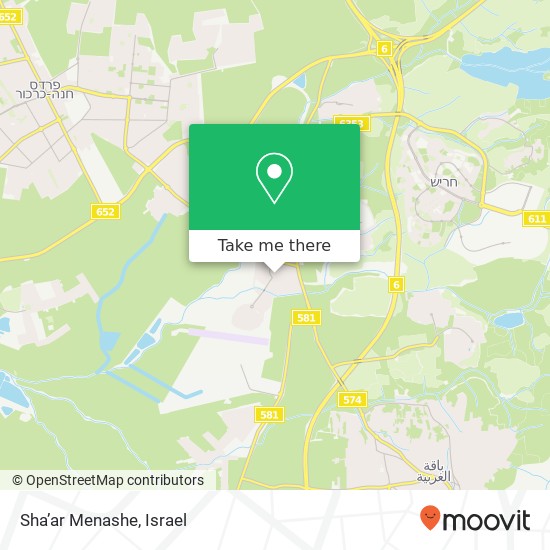 Sha’ar Menashe map