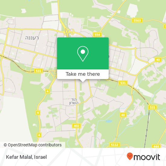 Kefar Malal map