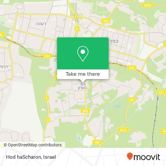 Hod haScharon map