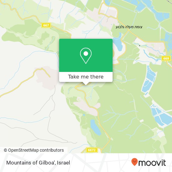 Mountains of Gilboa‘ map