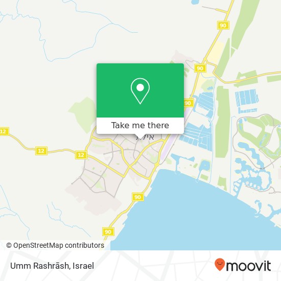 Карта Umm Rashrāsh