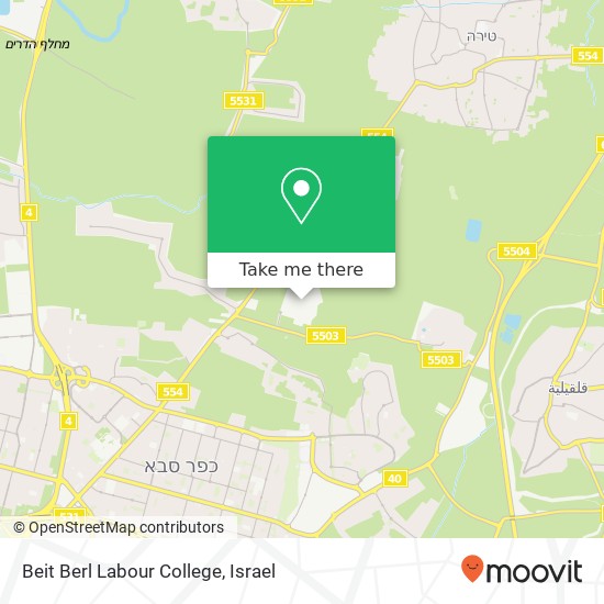 Beit Berl Labour College map