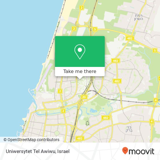 Карта Uniwersytet Tel Awiwu