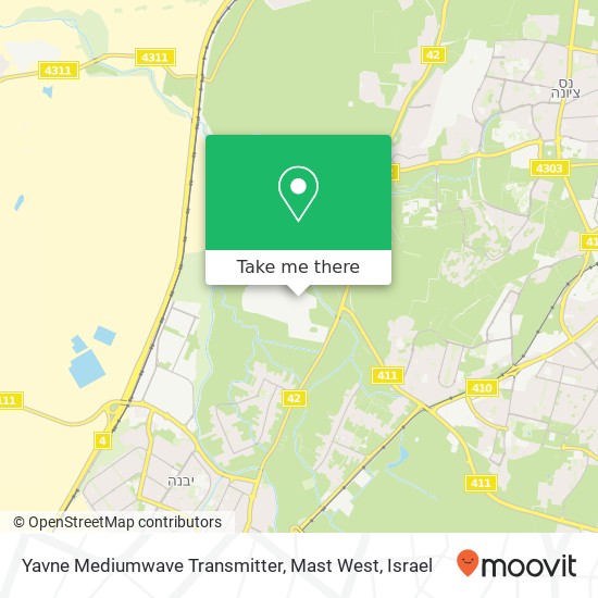 Yavne Mediumwave Transmitter, Mast West map