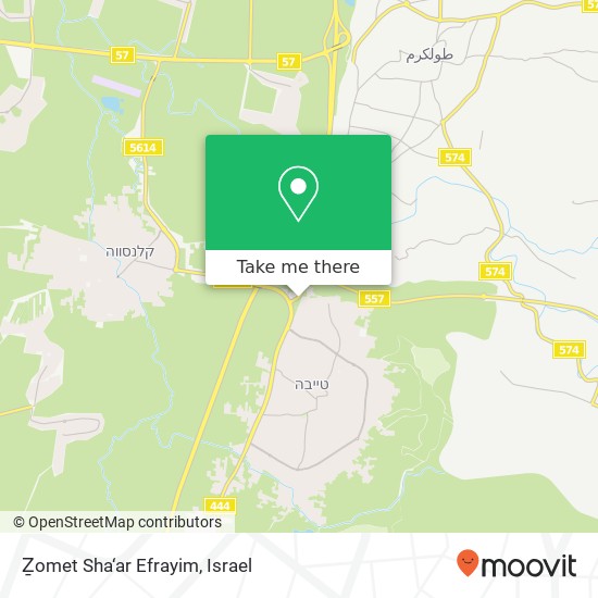 Карта Ẕomet Sha‘ar Efrayim