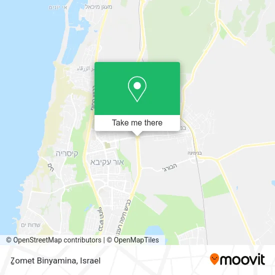 Карта Ẕomet Binyamina
