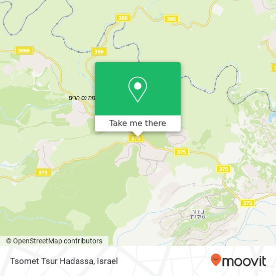 Tsomet Tsur Hadassa map