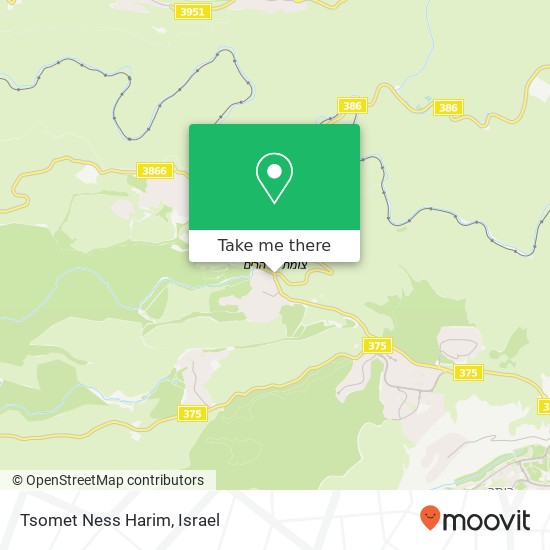 Tsomet Ness Harim map