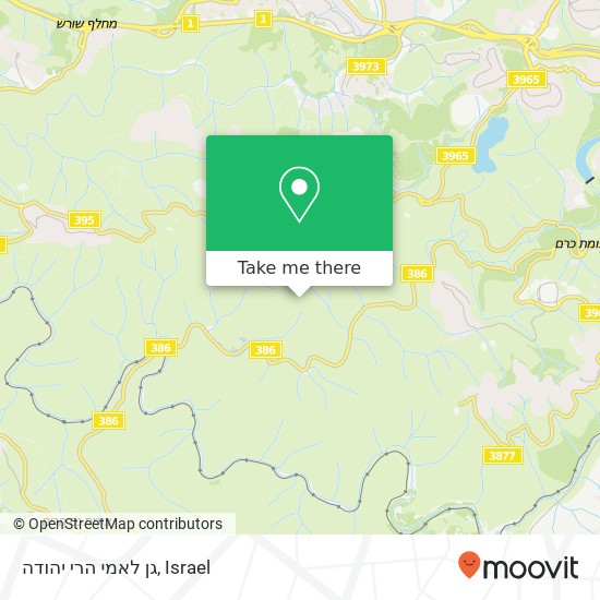 Карта גן לאמי הרי יהודה