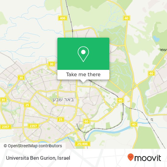 Universita Ben Gurion map