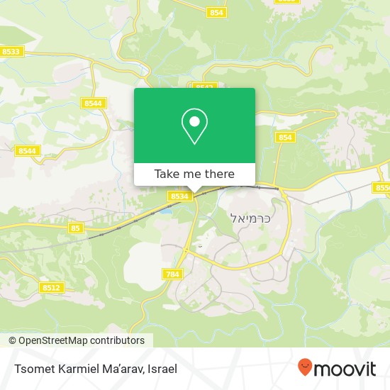 Tsomet Karmiel Ma’arav map