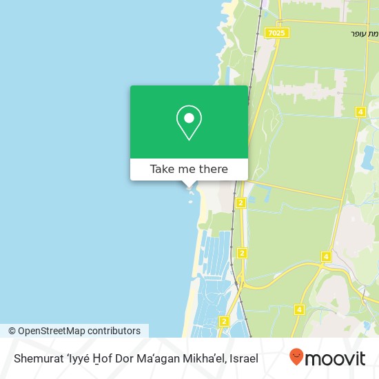 Shemurat ‘Iyyé H̱of Dor Ma‘agan Mikha’el map