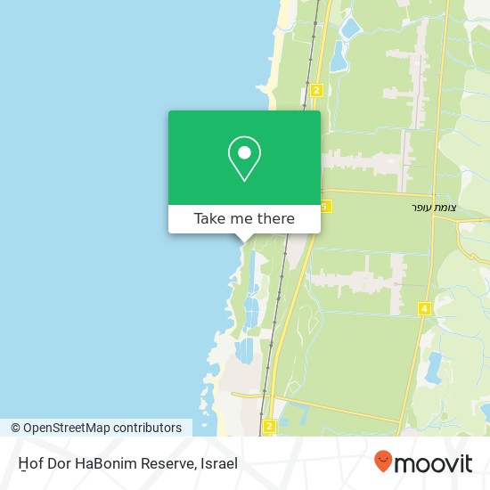 H̱of Dor HaBonim Reserve map
