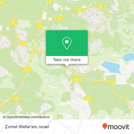 Карта Ẕomet Shefar‘am