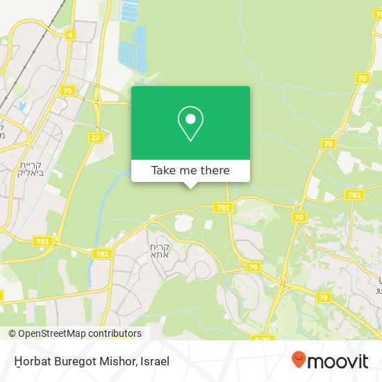 H̱orbat Buregot Mishor map