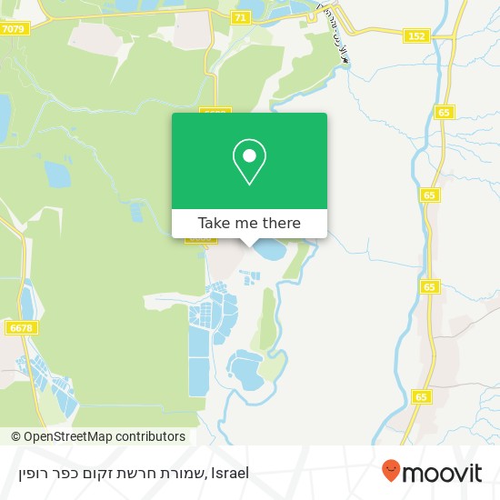 שמורת חרשת זקום כפר רופין map