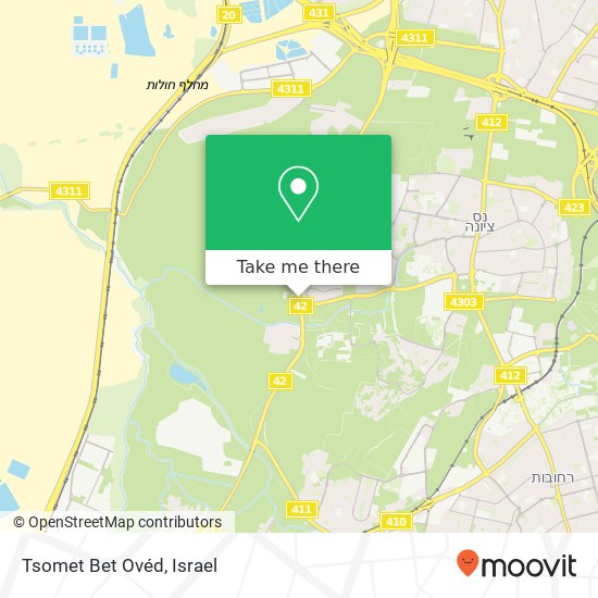 Карта Tsomet Bet Ovéd