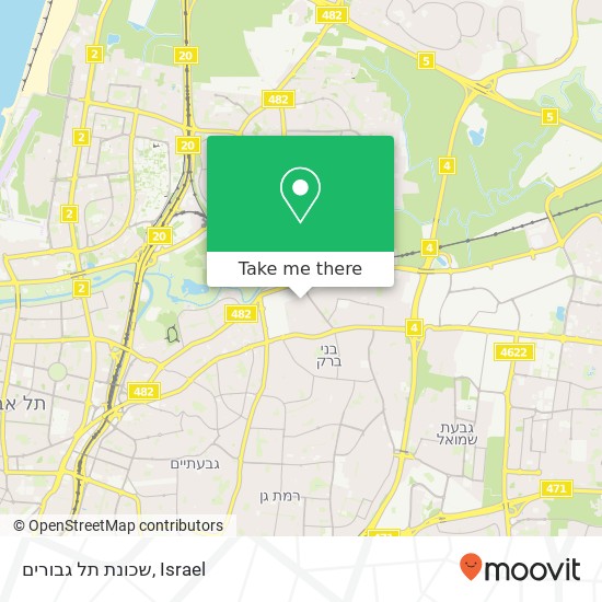 Карта שכונת תל גבורים