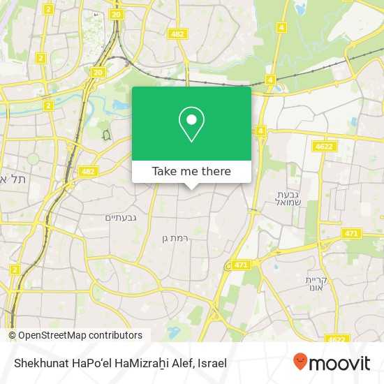 Shekhunat HaPo‘el HaMizraẖi Alef map