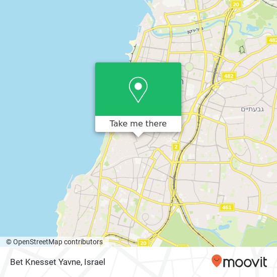 Bet Knesset Yavne map