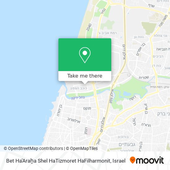 Bet Ha’Araẖa Shel HaTizmoret HaFilharmonit map