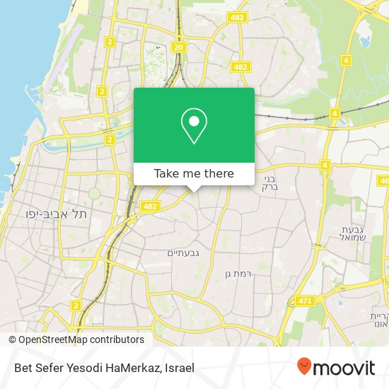 Карта Bet Sefer Yesodi HaMerkaz