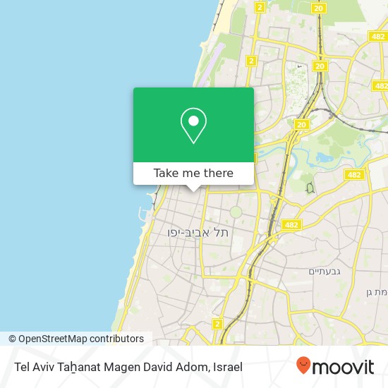 Tel Aviv Taẖanat Magen David Adom map
