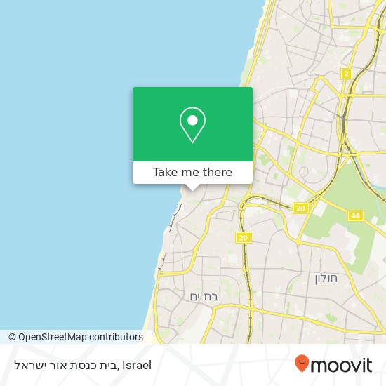Карта בית כנסת אור ישראל