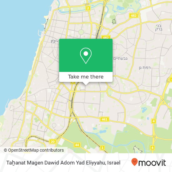 Карта Taẖanat Magen Dawid Adom Yad Eliyyahu