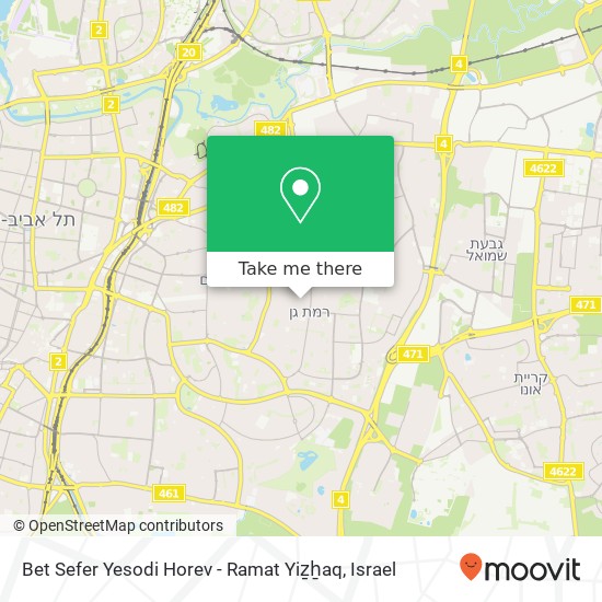 Bet Sefer Yesodi Horev - Ramat Yiẕẖaq map