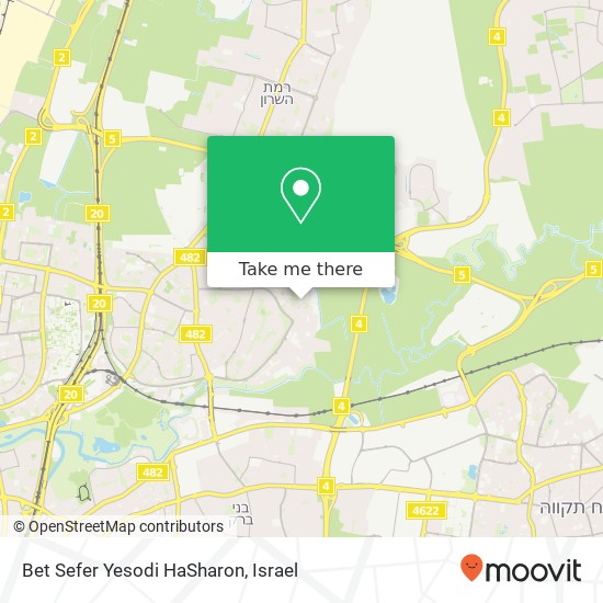 Bet Sefer Yesodi HaSharon map
