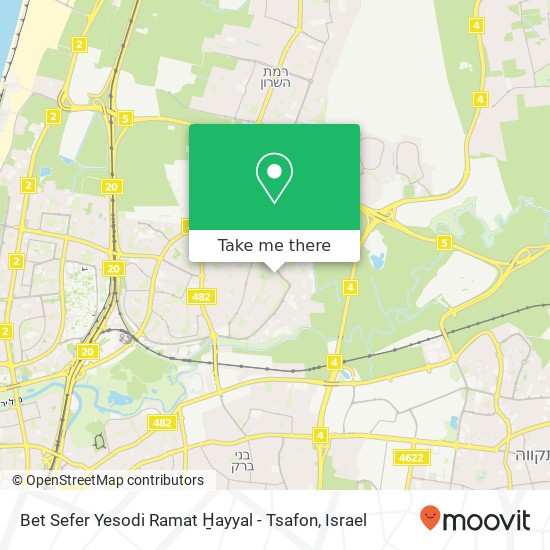 Bet Sefer Yesodi Ramat H̱ayyal - Tsafon map
