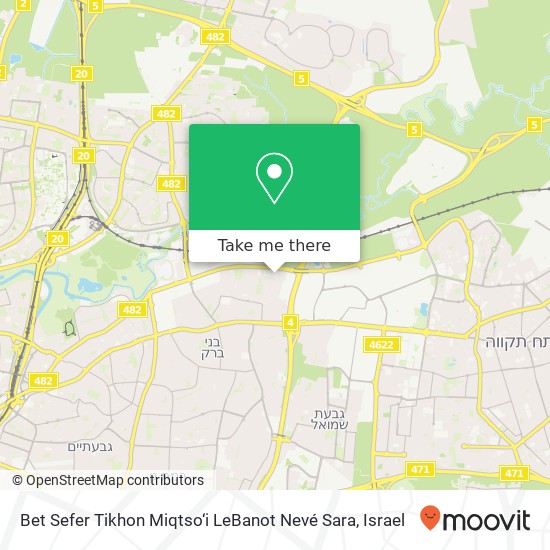 Bet Sefer Tikhon Miqtso‘i LeBanot Nevé Sara map
