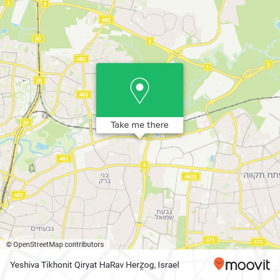 Yeshiva Tikhonit Qiryat HaRav Herẕog map