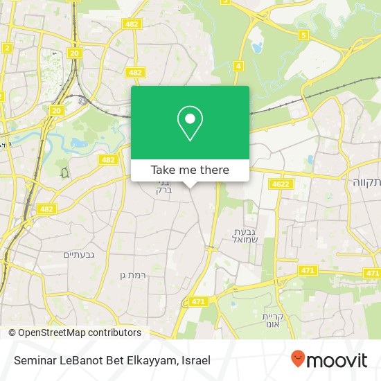 Карта Seminar LeBanot Bet Elkayyam