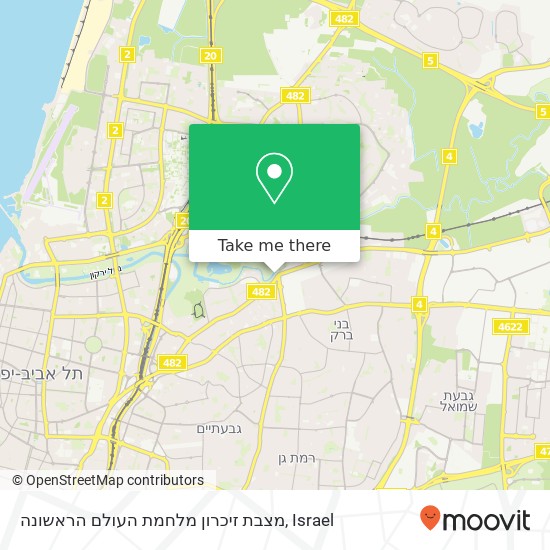 מצבת זיכרון מלחמת העולם הראשונה map