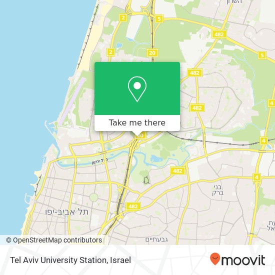 Карта Tel Aviv University Station