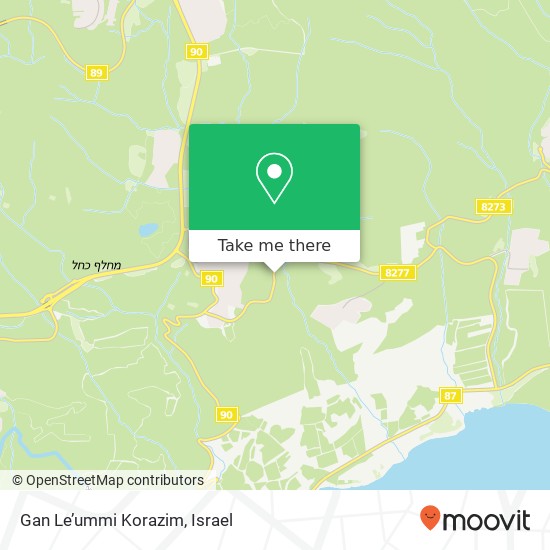 Gan Le’ummi Korazim map