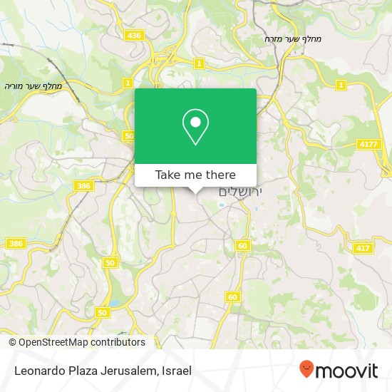 Leonardo Plaza Jerusalem map