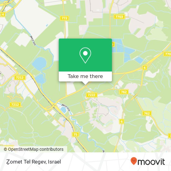 Карта Ẕomet Tel Regev