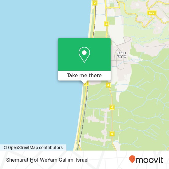 Карта Shemurat H̱of WeYam Gallim
