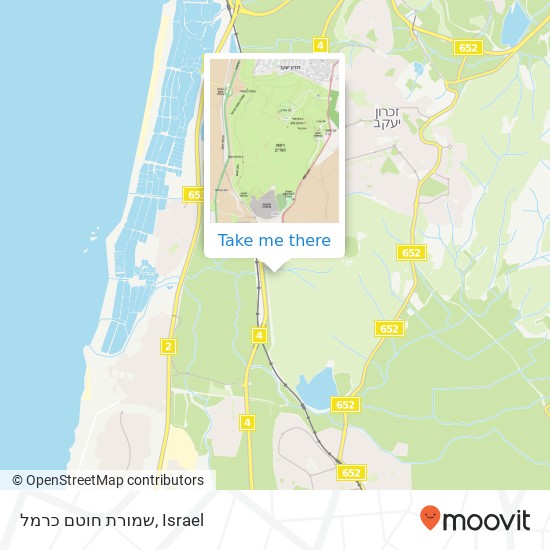 שמורת חוטם כרמל map