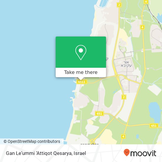 Gan Le‘ummi ‘Attiqot Qesarya map