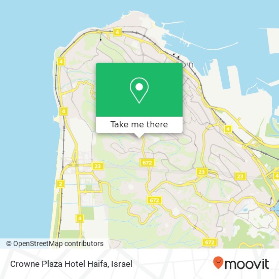 Crowne Plaza Hotel Haifa map