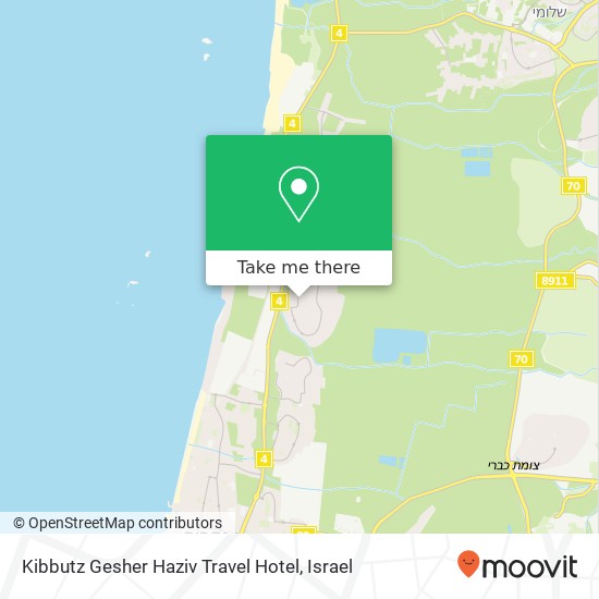 Kibbutz Gesher Haziv Travel Hotel map