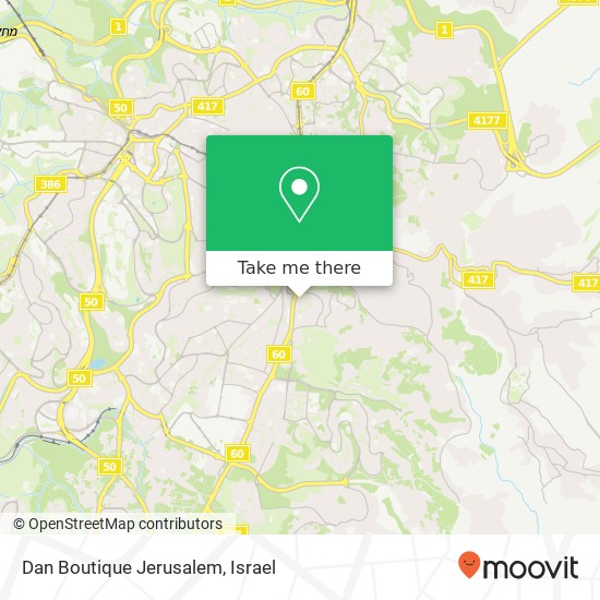 Карта Dan Boutique Jerusalem