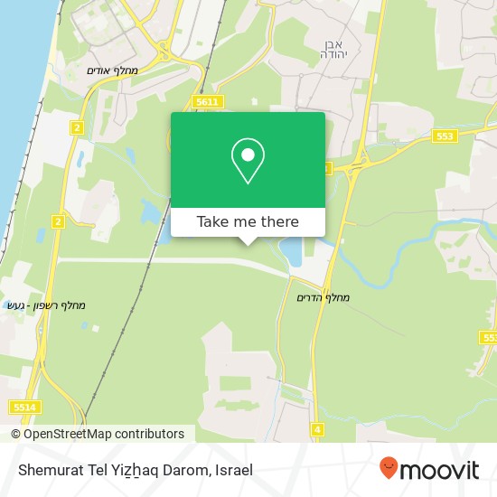 Shemurat Tel Yiẕẖaq Darom map