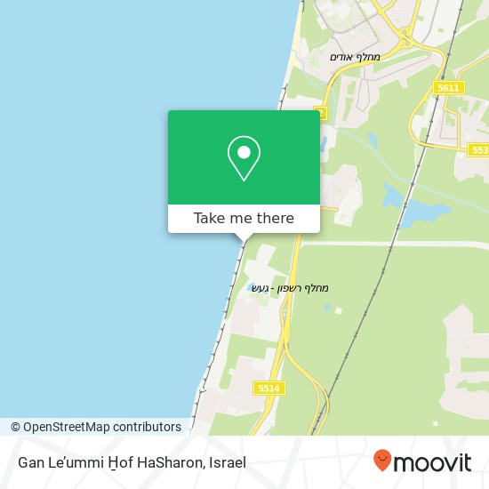 Gan Le’ummi H̱of HaSharon map