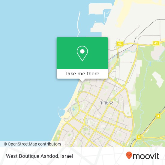 West Boutique Ashdod map